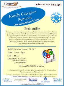 Understanding Alzheimer's Disease - Family Caregiver Seminar: Brain Agility @ Center 50+ | Salem | Oregon | United States