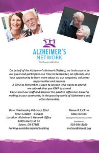 Time to Remember @ Alzheimer's Network | Salem | Oregon | United States