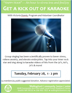 Happy Hour: Get a Kick Out of Karaoke @ Wallingford Community Senior Center | Seattle | Washington | United States