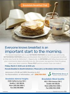 Alzheimers Pancake Breakfast Fundraiser @ Brookdale Admiral Heights | Seattle | Washington | United States