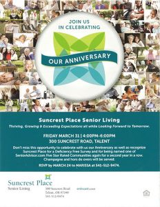 Join Us In Celebrating Our Anniversary | Suncrest Place @ Suncrest Place | Talent | Oregon | United States