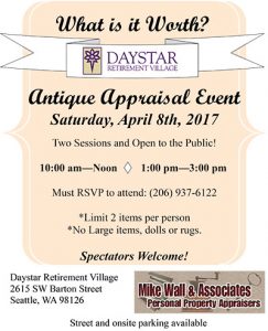 Antique appraisal event @ Antique appraisel event | Seattle | Washington | United States