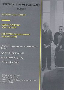 Revere Court of Portland Hosts Pixton Law @ Revere Court of Portland | Portland | Oregon | United States