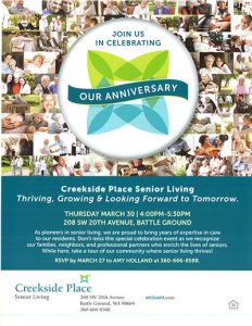 Creekside Place Anniversary Party @ Creekside Place Senior Living | Battle Ground | Washington | United States