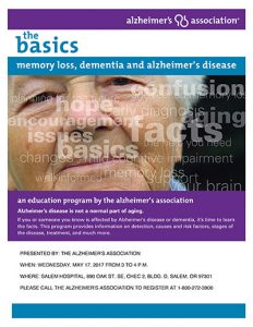 Dementia: The Basics @ Salem Hospital, Bldg. D, CHEC 2 | Salem | Oregon | United States