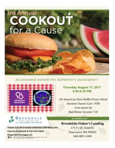 3rd Annual Cookout for a Cause @ Brookdale Fisher's Landing | Vancouver | Washington | United States