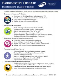Parkinson's Long Term Care Training for Professionals @ Parkinson's Resources of Oregon | Beaverton | Oregon | United States