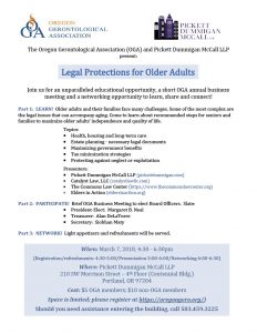 Legal Protections for Older Adults @ Pickett Dummigan McCall | Portland | Oregon | United States