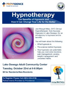 The Benefits of Hypnosis and How It Can Change Your Life for the Better @ Lake Oswego Adult Community Center | Lake Oswego | Oregon | United States