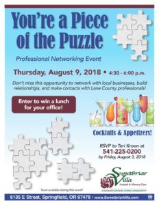 You're a Piece of the Puzzle - Professional Networking Event @ Sweetbriar Villa Assisted & Memory Care Living | Springfield | Oregon | United States