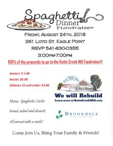Spaghetti Dinner Fundraiser @ Eagle Point | Eagle Point | Oregon | United States