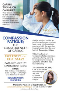 Compassion Fatigue: the Consequences of Caring @ STAR Center | Tacoma | Washington | United States