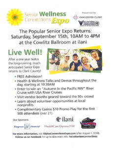 Senior Connections Wellness Expo presented by Vancouver Clinic and Volunteer Connections @ Cowlitz Ballroom at Ilani | Ridgefield | Washington | United States