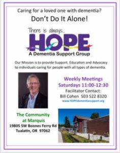 HOPE Dementia Support Group @ ZOOM