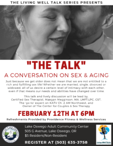The Living Well Talk Series @ Lake Oswego Adult Community Center