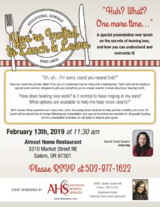 Lunch & Learn with Advanced Hearing Services @ Almost Home Restaurant