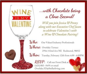 Wine + Chocolate = LOVE Eastside Industry Mixer @ Overlake Terrace Independent, Assisted & Memory Care