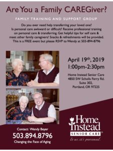 Are You a Family CAREGiver? Family Training and Support Group @ Home Instead Senior Care