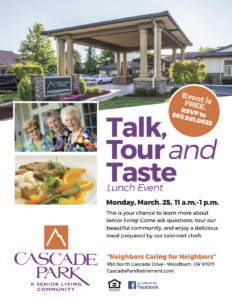 Talk, Tour, and Taste Lunch Event @ Cascade Park