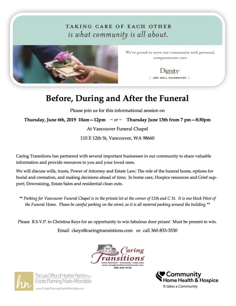 Before During and After the Funeral Retirement Connection