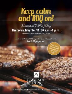 Keep Calm and BBQ on! @ Cascade Park Retirement Center