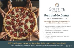 Grab and Go Dinner hosted by Solstice and BEAM @ Solstice at Point Defiance