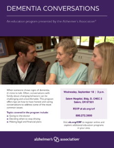 Dementia Conversations @ Salem Hospital, Bldg. D, CHEC 2