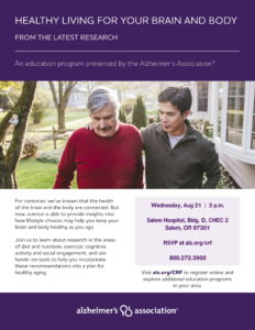 Healthy Living for Brain and Body: Tips from the Latest Research @ Salem Hospital, Bldg. D, CHEC 2