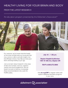 Healthy Living for Brain and Body: Tips from the Latest Research @ Stayton Hospital Auditorium