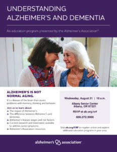Understanding Alzheimer's and Dementia @ Albany Senior Center