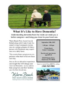 What It’s Like to Have Dementia @ Warm Beach Post Acute Carr & Rehab