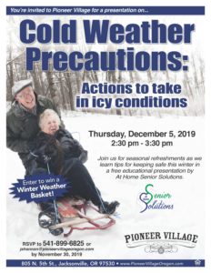 Cold Weather Precautions: Actions to Take in Icy Conditions @ Pioneer Village