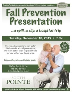 Fall Prevention Presentation: ...a spill, a slip, a hospital trip @ South Pointe Independent & Assisted Living