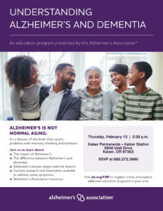 Understanding Alzheimer's and Dementia @ Kaiser Permanente - Keizer Station