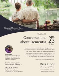 CANCELLED - Conversations About Dementia @ Puyallup Activity Center