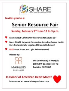 SHARE Senior Resource Fair @ The Community at Marquis