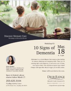 10 Signs of Dementia @ Puyallup Activity Center