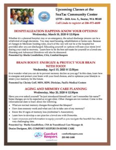 CANCELLED - Brain Boost: Energize & Protect Your Brain with Food! @ SeaTac Community Center