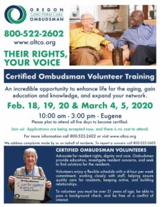 TRAINING: Become a Certified Ombudsman Volunteer @ Eugene
