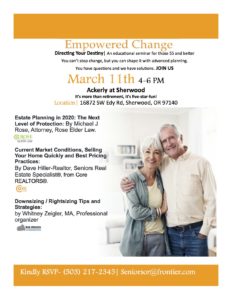 Empowered Change - Educational Seminar @ The Ackerly at Sherwood