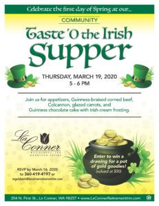 CANCELLED - Taste 'O the Irish Supper! @ La Conner Retirement Inn