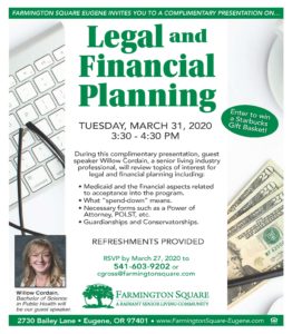 CANCELLED - Legal and Financial Planning @ Farmington Square Eugene