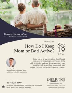 How Do I Keep Mom and Dad Active? @ Puyallup Activity Center