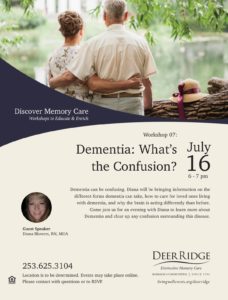 Dementia: What's the confusion? @ Puyallup Activity Center or Zoom Video