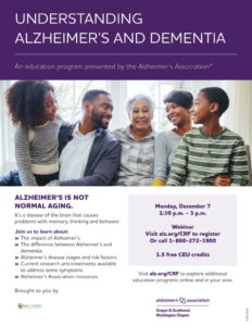 Understanding Alzheimer's and Dementia @ Virtual