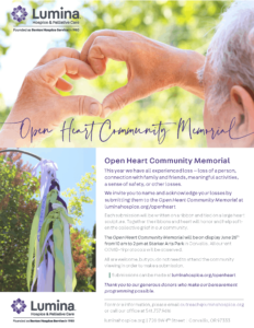 Open Heart Community Memorial @ Starker Arts Park