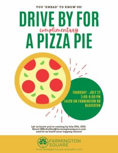 Drive By for Pizza Pie @ Farmington Square Beaverton