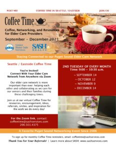 SASH Seattle & Eastside Coffee Time - Via Zoom - 2nd Tuesday of Each Month @ Zoom