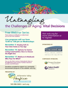 Untangling the Challenges of Aging: Vital Decisions @ online Webinar